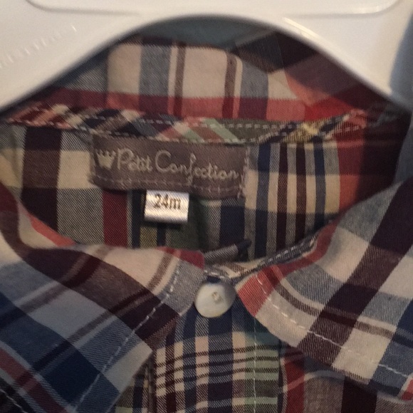 Overalls and long sleeved plaid shirt - Picture 4 of 4